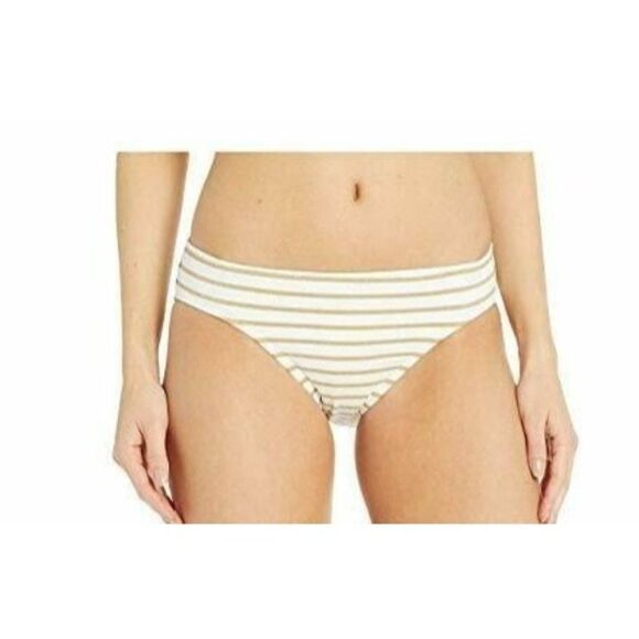 Lauren Ralph Lauren Other - Ralph Lauren LRL Sz 14 Gold Metallic Lurex Stripe White Hipster Bikini NEW